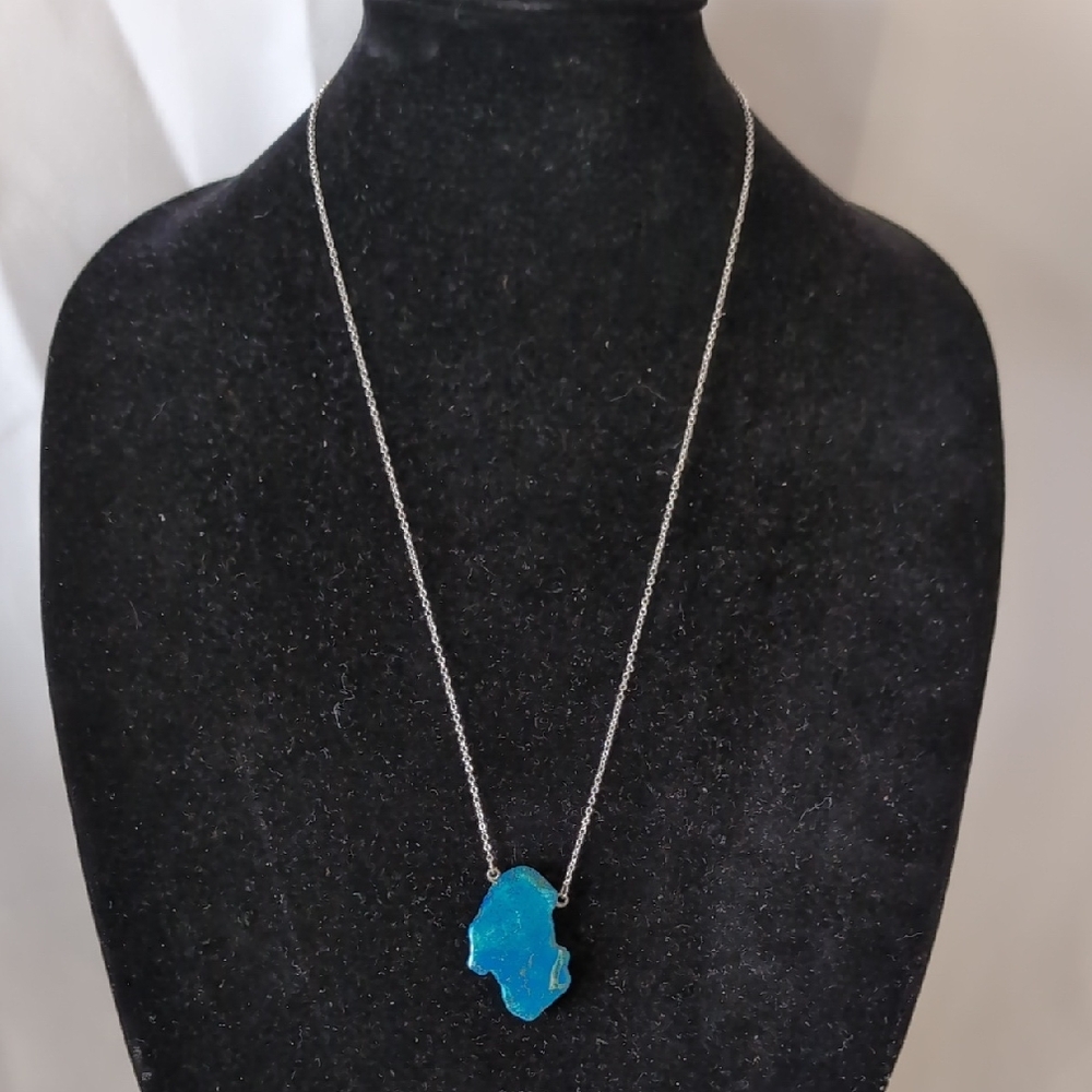 Blue Stone Pendant Necklace